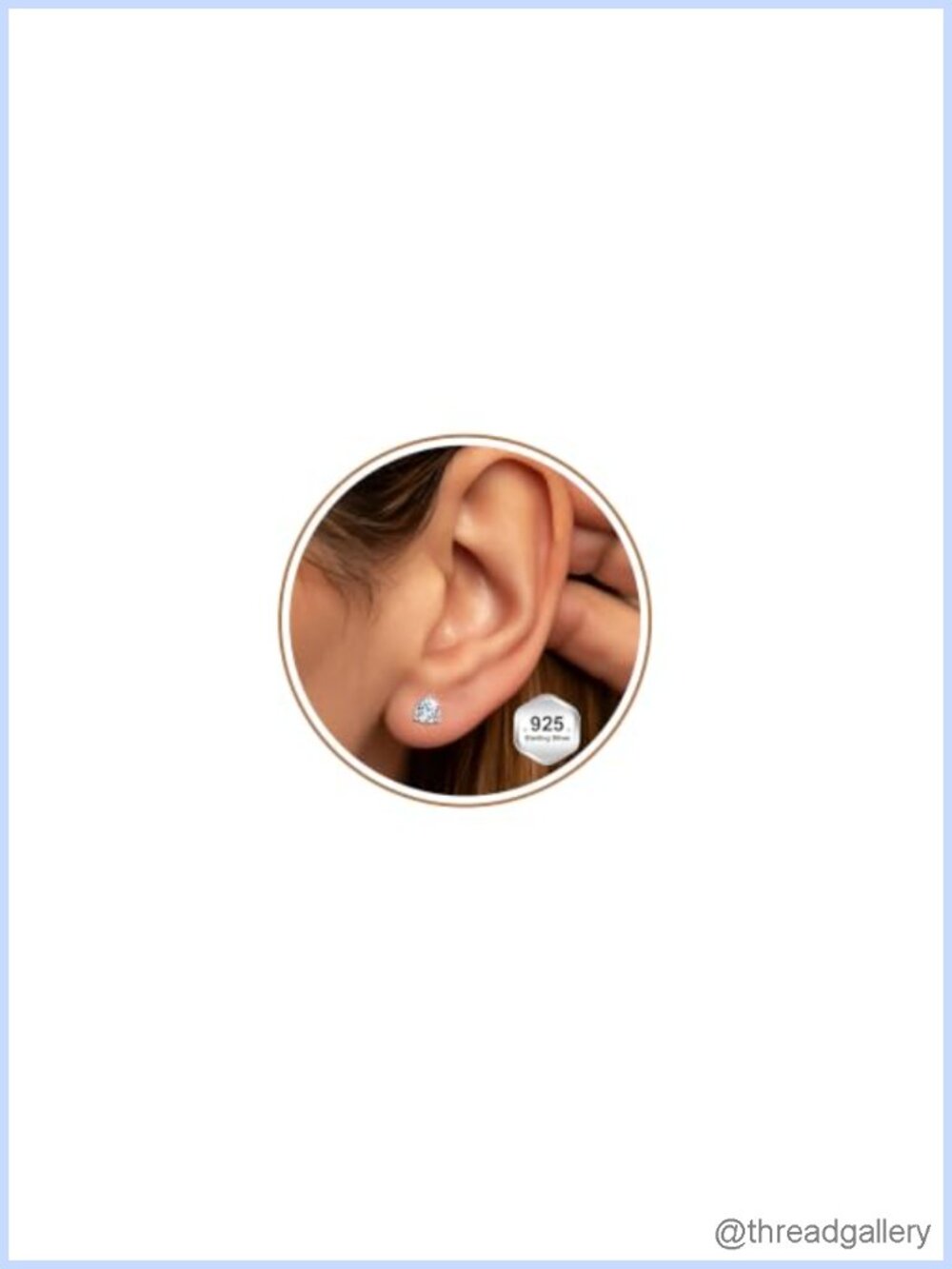 Moissanite Halo Stud Earrings 925 Sterling Silver 18K Gold Plated